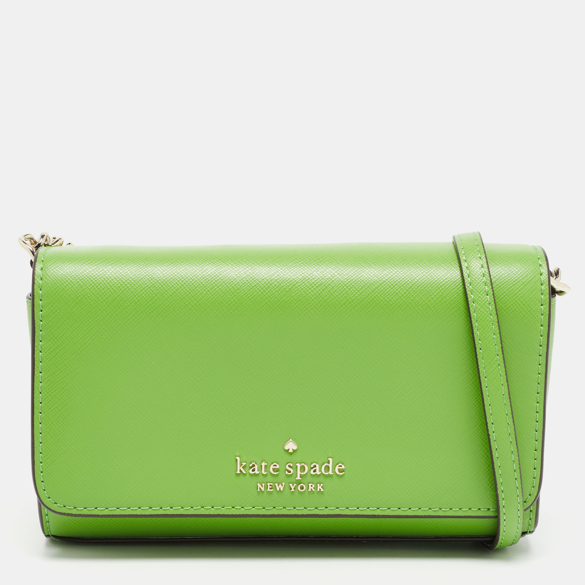 Kate Spade Green Leather Cami Crossbody Bag